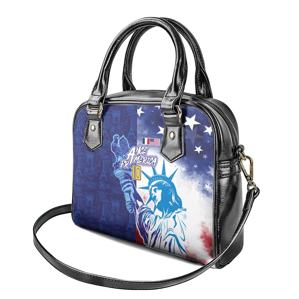 Custom France America Soccer Shoulder Handbag Dual Heritage Liberty Rooster