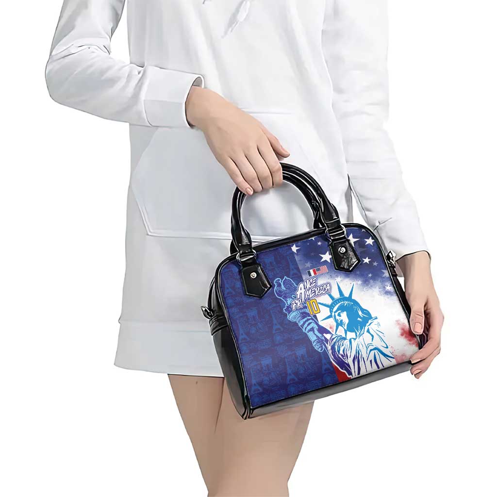 Custom France America Soccer Shoulder Handbag Dual Heritage Liberty Rooster
