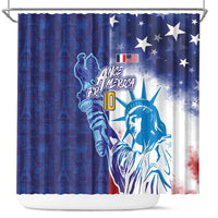 Custom France America Soccer Shower Curtain Dual Heritage Liberty Rooster