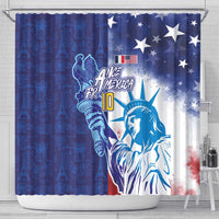Custom France America Soccer Shower Curtain Dual Heritage Liberty Rooster