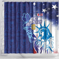 Custom France America Soccer Shower Curtain Dual Heritage Liberty Rooster
