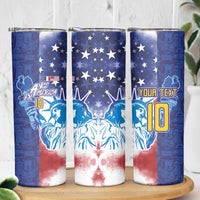 Custom France America Soccer Skinny Tumbler Dual Heritage Liberty Rooster