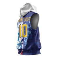 Custom France America Soccer Sleeveless Hoodie Dual Heritage Liberty Rooster
