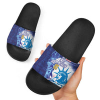 Custom France America Soccer Slide Sandals Dual Heritage Liberty Rooster