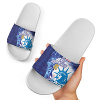 Custom France America Soccer Slide Sandals Dual Heritage Liberty Rooster