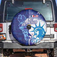 Custom France America Soccer Spare Tire Cover Dual Heritage Liberty Rooster