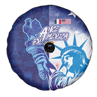 Custom France America Soccer Spare Tire Cover Dual Heritage Liberty Rooster