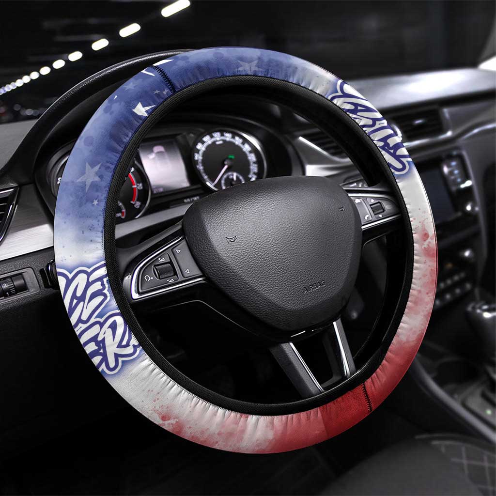 France America Soccer Steering Wheel Cover Dual Heritage Liberty Rooster