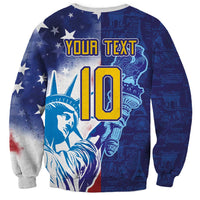Custom France America Soccer Sweatshirt Dual Heritage Liberty Rooster