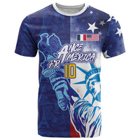 Custom France America Soccer T Shirt Dual Heritage Liberty Rooster
