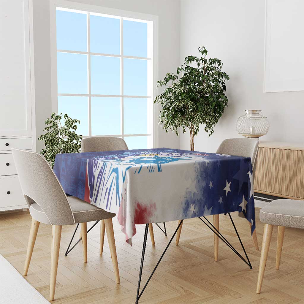Custom France America Soccer Tablecloth Dual Heritage Liberty Rooster