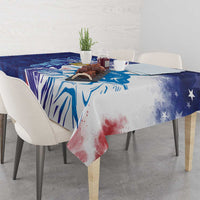 Custom France America Soccer Tablecloth Dual Heritage Liberty Rooster