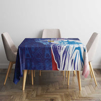 Custom France America Soccer Tablecloth Dual Heritage Liberty Rooster