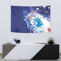 Custom France America Soccer Tapestry Dual Heritage Liberty Rooster