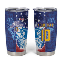 Custom France America Soccer Tumbler Cup Dual Heritage Liberty Rooster