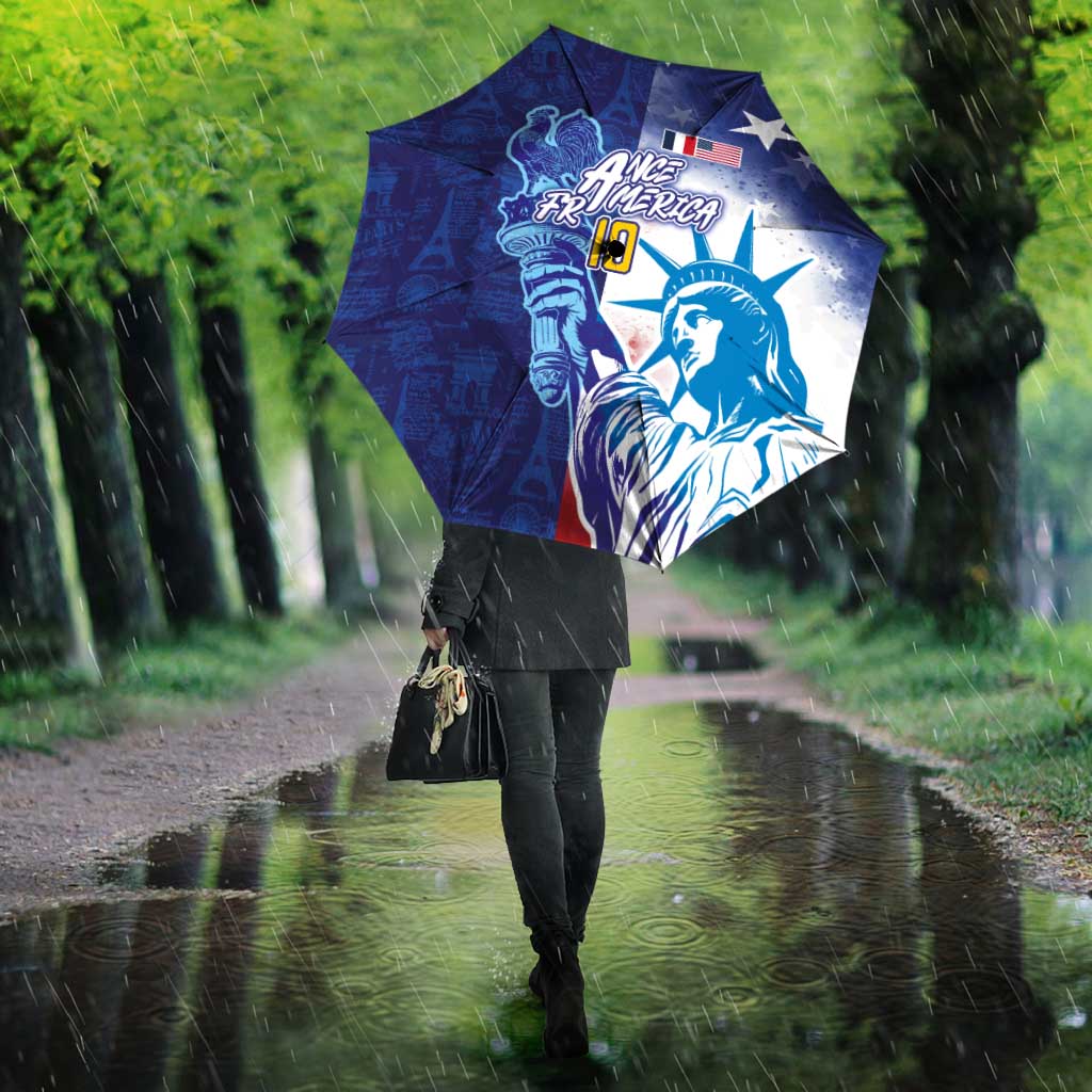 Custom France America Soccer Umbrella Dual Heritage Liberty Rooster