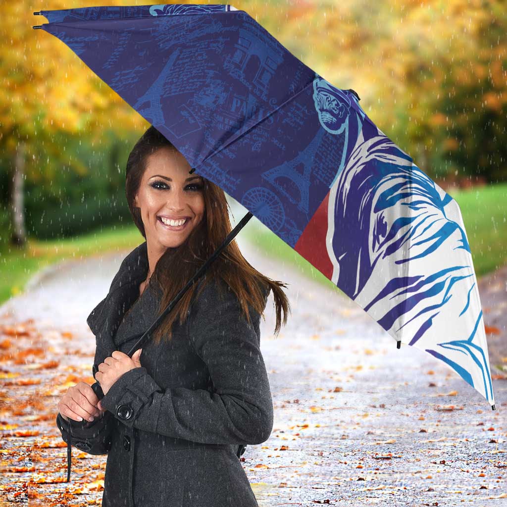 Custom France America Soccer Umbrella Dual Heritage Liberty Rooster