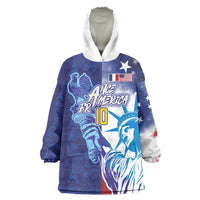 Custom France America Soccer Wearable Blanket Hoodie Dual Heritage Liberty Rooster
