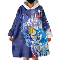Custom France America Soccer Wearable Blanket Hoodie Dual Heritage Liberty Rooster