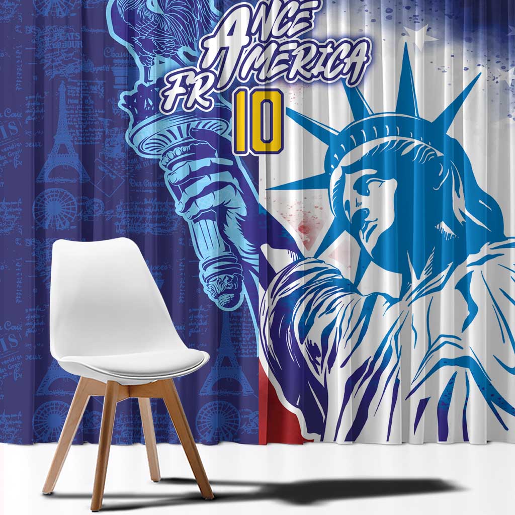 Custom France America Soccer Window Curtain Dual Heritage Liberty Rooster