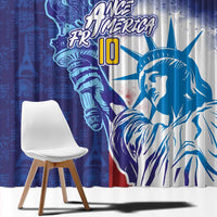 Custom France America Soccer Window Curtain Dual Heritage Liberty Rooster