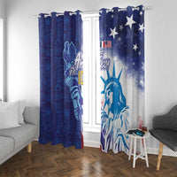 Custom France America Soccer Window Curtain Dual Heritage Liberty Rooster