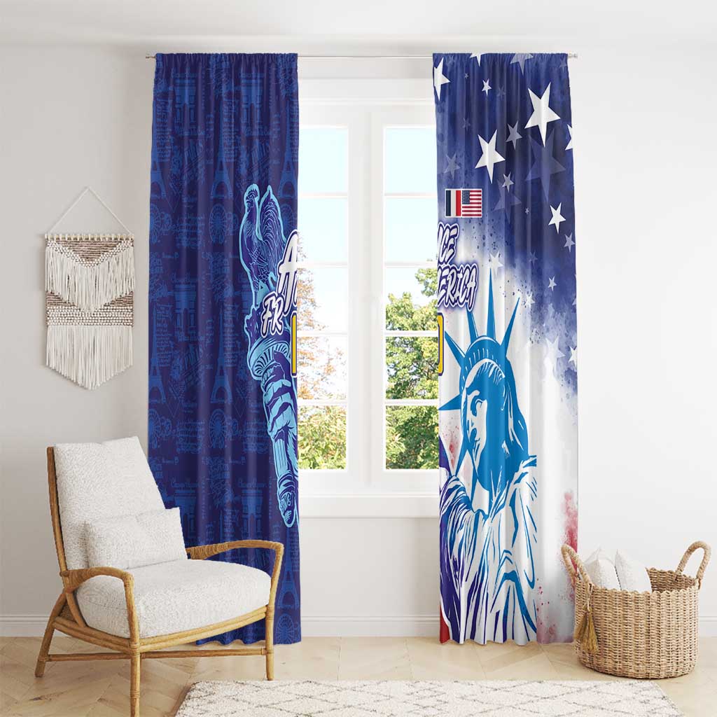 Custom France America Soccer Window Curtain Dual Heritage Liberty Rooster