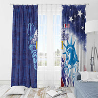 Custom France America Soccer Window Curtain Dual Heritage Liberty Rooster