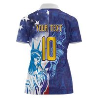 Custom France America Soccer Women Polo Shirt Dual Heritage Liberty Rooster