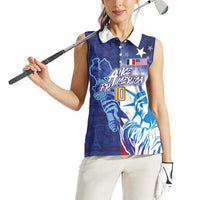 Custom France America Soccer Women Sleeveless Polo Shirt Dual Heritage Liberty Rooster