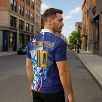 Custom France America Soccer Zipper Polo Shirt Dual Heritage Liberty Rooster