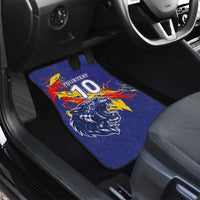 Custom DR Congo Football Leopard Mascot Car Mats Fierce Leopard Art National Flag Colors