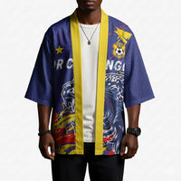 Custom DR Congo Football Leopard Mascot Kimono Fierce Leopard Art National Flag Colors
