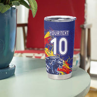 Custom DR Congo Football Leopard Mascot Tumbler Cup Fierce Leopard Art National Flag Colors