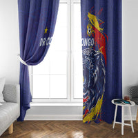 DR Congo Football Leopard Mascot Window Curtain Fierce Leopard Art National Flag Colors