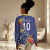 Custom DR Congo Football Leopard Mascot Women Casual Shirt Fierce Leopard Art National Flag Colors