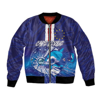Custom Cape Verde Football Blue Shark Mascot Bomber Jacket Glory 2026