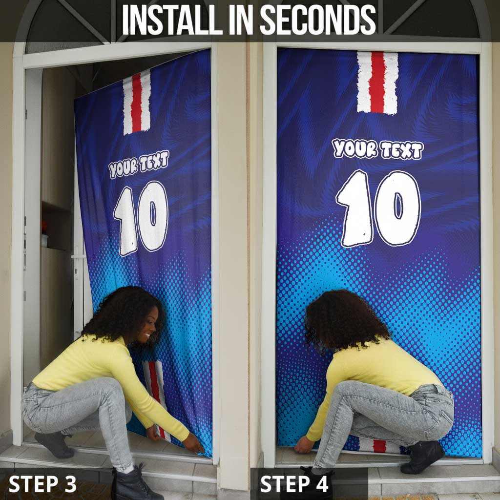 Custom Cape Verde Football Blue Shark Mascot Door Cover Glory 2026