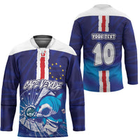 Custom Cape Verde Football Blue Shark Mascot Hockey Jersey Glory 2026