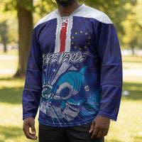 Custom Cape Verde Football Blue Shark Mascot Hockey Jersey Glory 2026