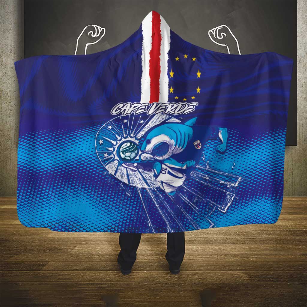 Cape Verde Football Blue Shark Mascot Hooded Blanket Glory 2026