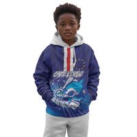 Custom Cape Verde Football Blue Shark Mascot Kid Hoodie Glory 2026
