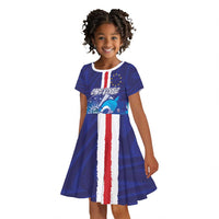 Custom Cape Verde Football Blue Shark Mascot Kid Short Sleeve Dress Glory 2026