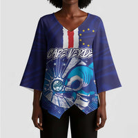 Custom Cape Verde Football Blue Shark Mascot Kimono Sleeve Blouse Glory 2026