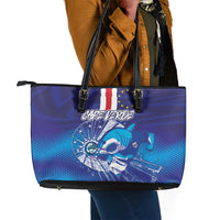 Cape Verde Football Blue Shark Mascot Leather Tote Bag Glory 2026