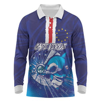 Custom Cape Verde Football Blue Shark Mascot Long Sleeve Polo Shirt Glory 2026