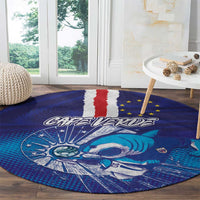Cape Verde Football Blue Shark Mascot Round Carpet Glory 2026