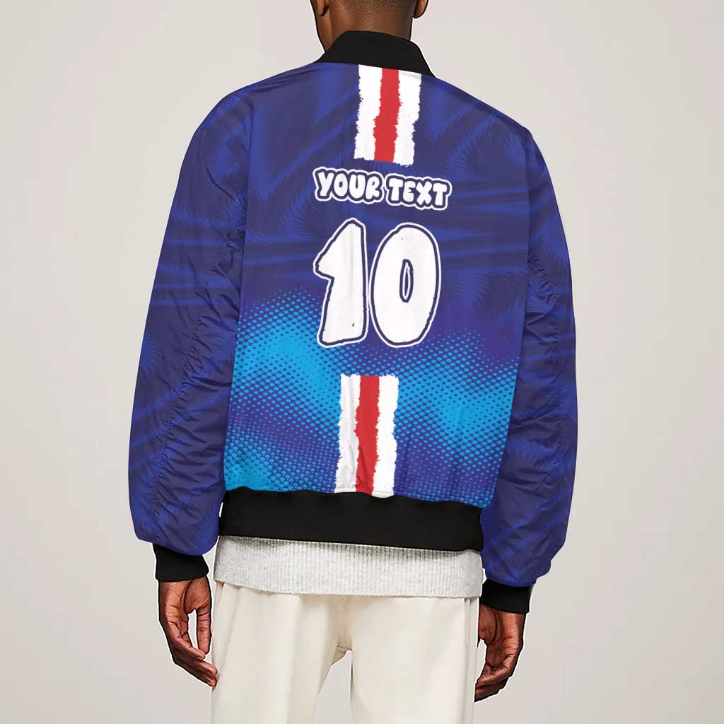 Custom Cape Verde Football Blue Shark Mascot Sleeve Zip Bomber Jacket Glory 2026