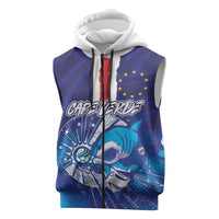 Custom Cape Verde Football Blue Shark Mascot Sleeveless Zip Hoodie Glory 2026