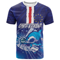 Custom Cape Verde Football Blue Shark Mascot T shirt Glory 2026